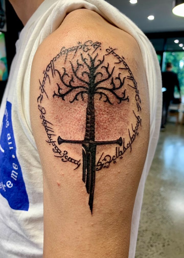 Realistic Lord of the Rings Tattoo