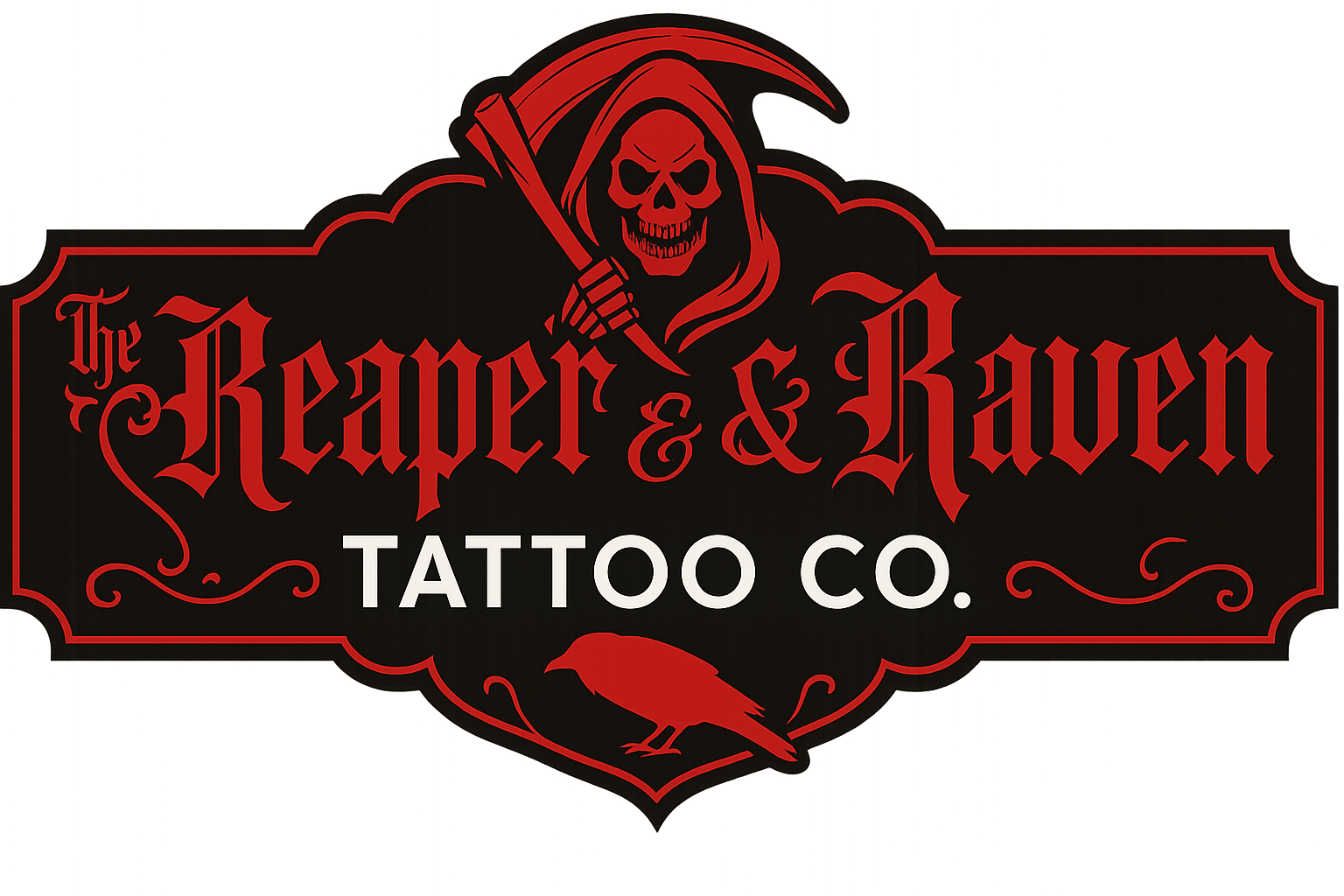 Reaper and Raven Tattoo Co. Logo